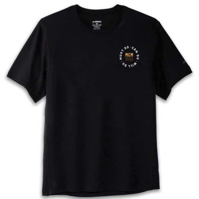 تیشرت ورزشی مردانه بروکس مدل Brooks Men's Distance Graphic Tee|مشکی طرح دار