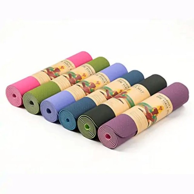 مت تمرین  و یوگا خارجی TPE مدل Yoga Mat TPE 6mm| یاسی کم رنگ