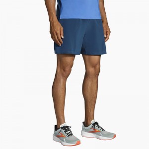 شورت ورزشی مردانه بروکس مدل Brooks Men Run Within 7 Linerless Short|آبی تیره