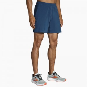 شورت ورزشی مردانه بروکس مدل Brooks Men Run Within 7 Linerless Short|آبی تیره