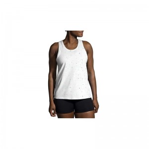 تاپ ورزشی زنانه بروکس مدل Brooks Women's Distance Tank Top|سفید طرح دار
