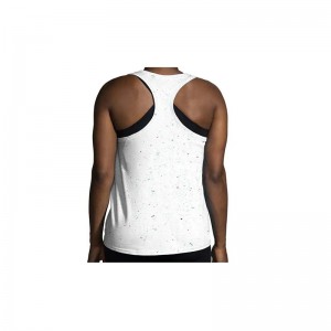 تاپ ورزشی زنانه بروکس مدل Brooks Women's Distance Tank Top|سفید طرح دار