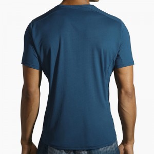 تیشرت ورزشی مردانه بروکس مدل Brooks Men's Atmosphere Short Sleeve|آبی تیره