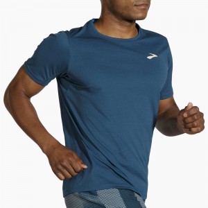 تیشرت ورزشی مردانه بروکس مدل Brooks Men's Atmosphere Short Sleeve|آبی تیره