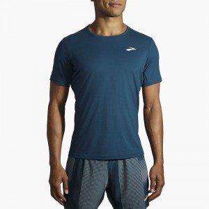 تیشرت ورزشی مردانه بروکس مدل Brooks Men's Atmosphere Short Sleeve|آبی تیره