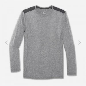 آستین بلند ورزشی مردانه بروکس مدل Brooks Men's Distance Long Sleeve|طوسی