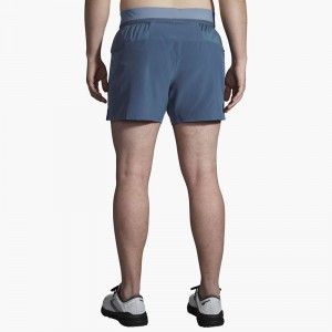شورت ورزشی مردانه بروکس مدل Brooks Men's Sherpa 5" 2-in-1 Short|طوسی آبی