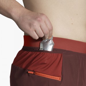 شورت ورزشی مردانه بروکس مدل Brooks Men's Sherpa 5" 2-in-1 Short|مسی کشمشی
