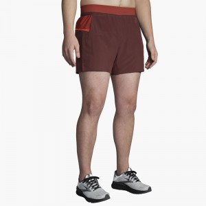 شورت ورزشی مردانه بروکس مدل Brooks Men's Sherpa 5" 2-in-1 Short|مسی کشمشی