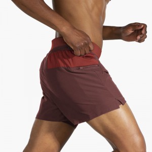 شورت ورزشی مردانه بروکس مدل Brooks Men's Sherpa 5" 2-in-1 Short|مسی کشمشی
