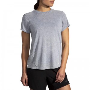 تیشرت ورزشی زنانه بروکس مدل Brooks Women Distance Short Sleeve|طوسی