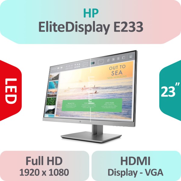 مانیتور استوک HP EliteDisplay E233 سایز 23 اینچ IPS فریم لس