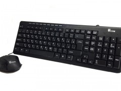 ست کیبورد و ماوس با سیم Ucom مدل KB2890 مقاوم در برابر نفوذ آب و حروف حک شده فارسی