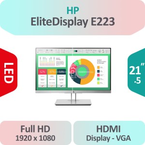 مانیتور استوک HP EliteDisplay E223 سایز 21.5 اینچ IPS فریم لس