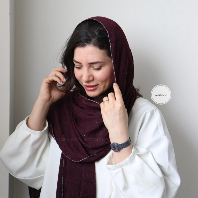 شال پلیسه لمه دوزی مدل ریحون