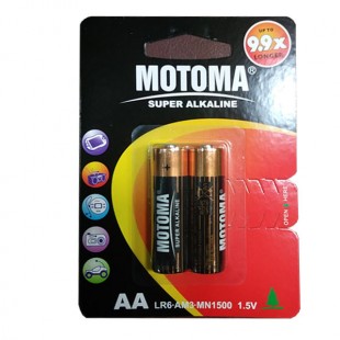 باتری قلمی آلکالاین MOTOMA مدل LR-6 بسته 2 عددی