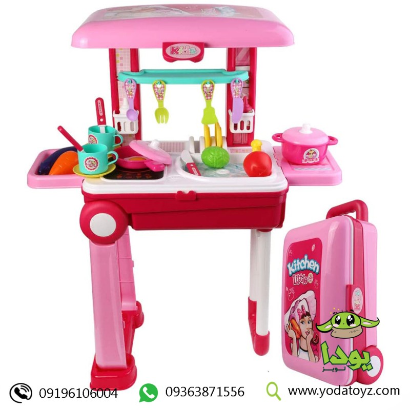 اسباب بازی دخترانه آشپزخانه مدل چمدانی چرخدار xiang cheng  008921