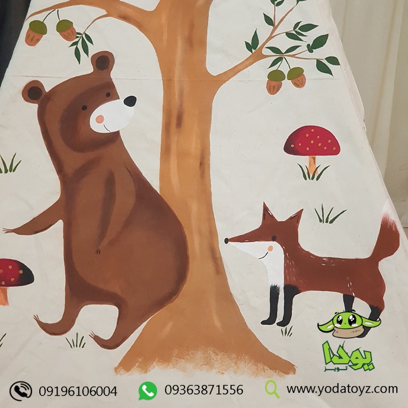 چادر بازی سرخپوستی پنجره دار کودک طرح خرس میشا