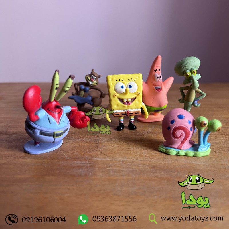 اکشن فیگور 6 عددی باب اسفتجی و دوستان -Mini sponge bob Action Figures Toys