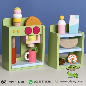 اسباب بازی چوبی اسپرسو بار با لوازم