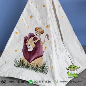چادر بازی کودک مدل سرخپوستی شیرشاه با تشک