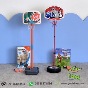 اسباب بازی بسکتبال ایستاده کودک با قابلیت تنظیم ارتفاع  پابه فلزی مدل 20881