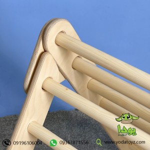 سازه ورزشی چوبی کودک  مدل نردبان مثلثی چوبی