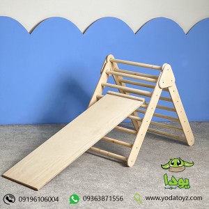 سازه ورزشی چوبی کودک  مدل نردبان مثلثی چوبی