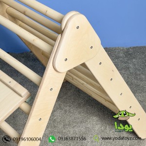 سازه ورزشی چوبی کودک  مدل نردبان مثلثی چوبی