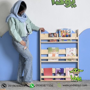 کتابخانه سه طبقه اتاق کودک جنس چوب