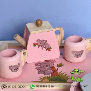 اسباب بازی چوبی ست چایخوری طرح  کوالا