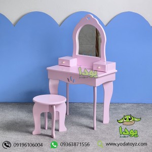 میز آرایش چوبی کودک مدل گلبرگ