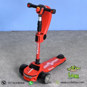 اسکوتر صندلی دار کودک طرح ماشین رنگ قرمز