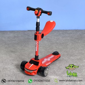 اسکوتر صندلی دار کودک طرح ماشین رنگ قرمز