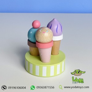 اسباببازی چوبی بستنی قیفی 3 عددی پیکاردو picardo