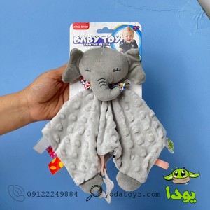 عروسک حوله ای فیل خوابیده طوسی K06H