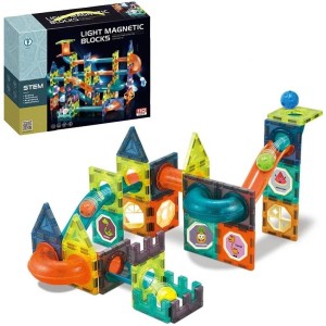 اسباب بازی کاشی مغناطیسی چراغ دار 75 تکه  2301 - light magnetic blocks