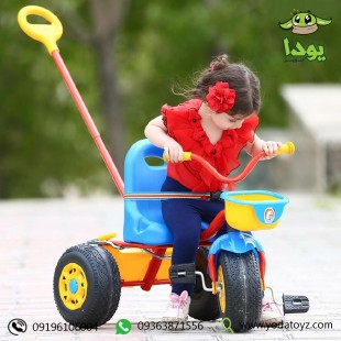 سه چرخه کودک با دسته کنترل هدایت جی تویز مدل دابل داک