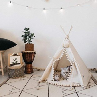 چادر سرخپوستی سگ و گربه دست ساز pet tent با تشک