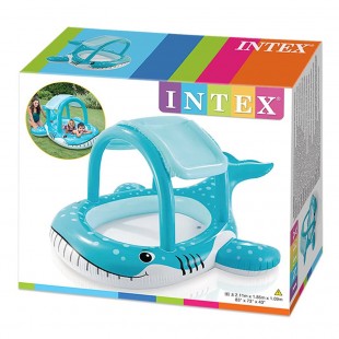 استخر بادی اینتکس سقفدار طرح نهنگ ابعاد 185 *211*109 سانتیمتر کد 57125 intex