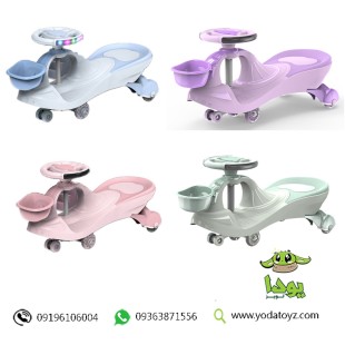 سه چرخه کودک پلاسماکار چرخ ژله ای و چراغدار سبد دار  plasmacar