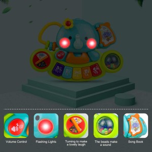 ارگ کودک و نوزاد طرح فیل برند هولی تویز-Multifunctional Musical Toys Elephant Piano Keyboard Light Up Learning Educational Toys