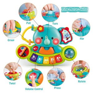 ارگ کودک و نوزاد طرح فیل برند هولی تویز-Multifunctional Musical Toys Elephant Piano Keyboard Light Up Learning Educational Toys