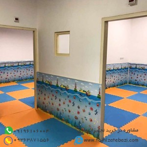 دیوارپوش فومی یا محاظ دیوار مهدکودک و اتاق کودک طرح حیوانات دریایی کوچولو