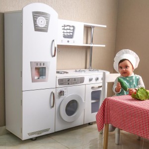 آشپزخانه چوبی واقعی کودک رنگ سفید ((فول آپشن))