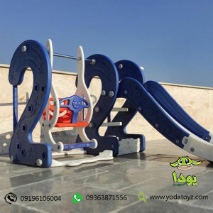 تاب و سرسره بچگانه ایکی دارای حفاظ و تنظیم ارتفاع تاب