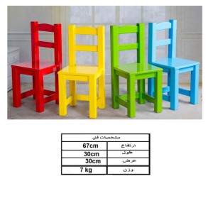 میز چوبی + 4 صندلی چوبی کودک مدل کلاسیک