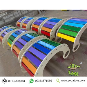 راکر چوبی کودک تعادلی مدل رنگین کمان