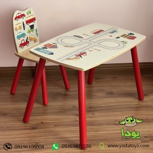 ست میز و صندلی چوبی کودک پسرانه