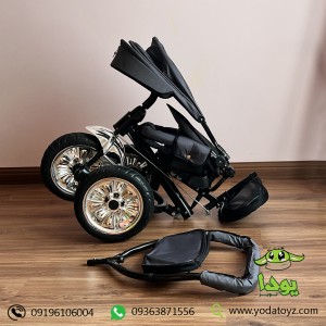 سه چرخه تاشو کودک مدل تیتان رنگ طوسی